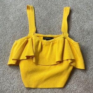Forever 21 Size small, yellow cropped tank top!
